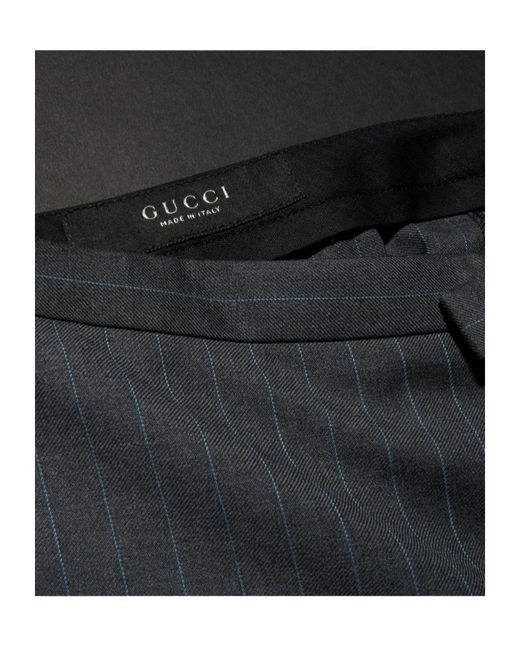 Gucci Gray Pinstripe Wool Pants
