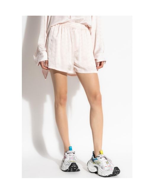Balenciaga Natural Monogram Elastic Waist Shorts