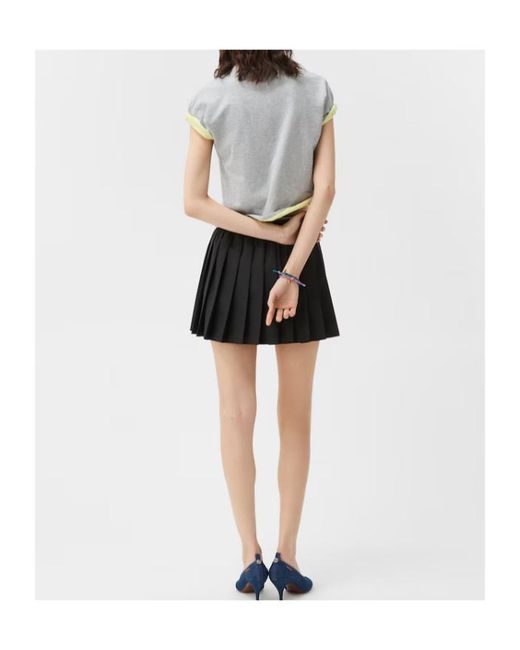 Versace Black Pleated Wool-Mohair Mini Skirt