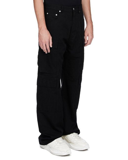 Rick Owens Black Double Cargo Jeans for men