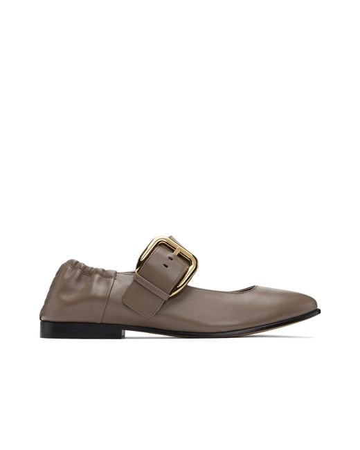 Bottega Veneta Brown Round Head Ballet Shoes