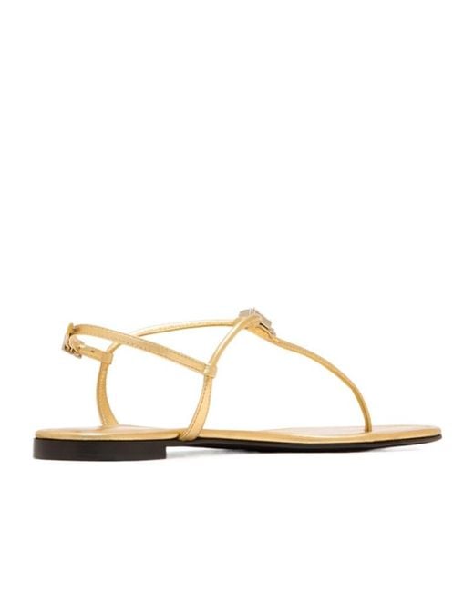 Giuseppe Zanotti White Maeeve Embellished Flat Sandals