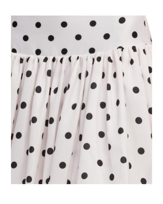 Self-Portrait White Polka-Dot Skirt