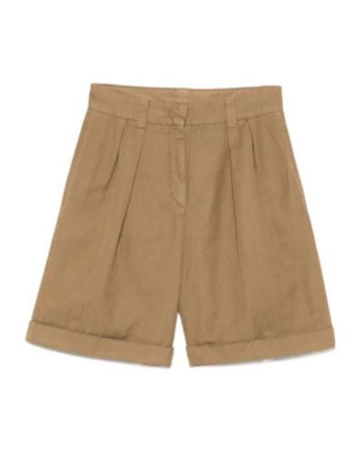 Aspesi Natural Pleat-Detailed Shorts