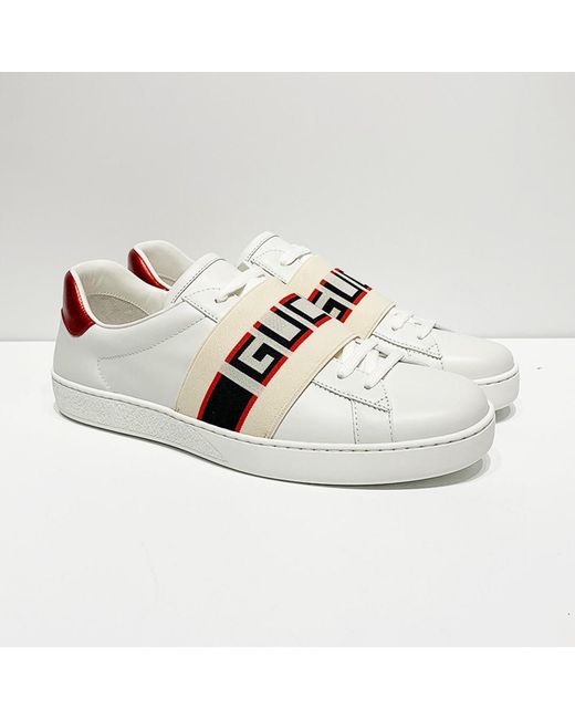 Gucci White Stripe Leather Sneaker for men