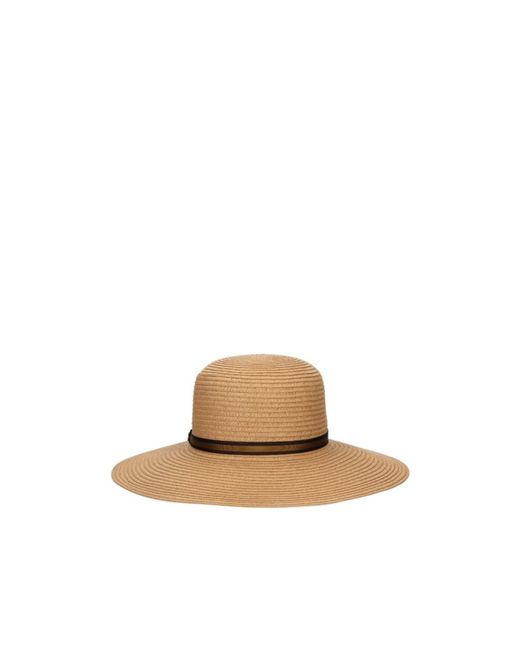 Borsalino White Wide-Brim Ribbon Trim Hat