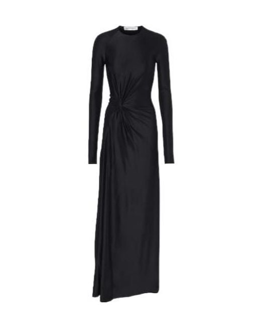 Victoria Beckham Black Florence Gathered Jersey Gown