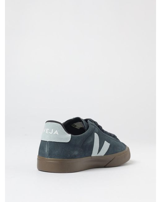 Veja Blue Campo Round Toe Lace-Up Sneakers for men