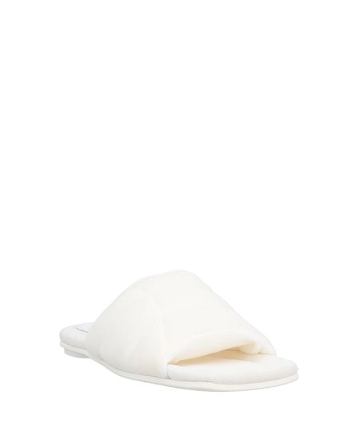 MM6 by Maison Margiela White Solid Color One-Strap Slippers