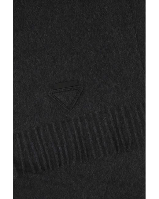 Prada Black Triangle Logo Scarf