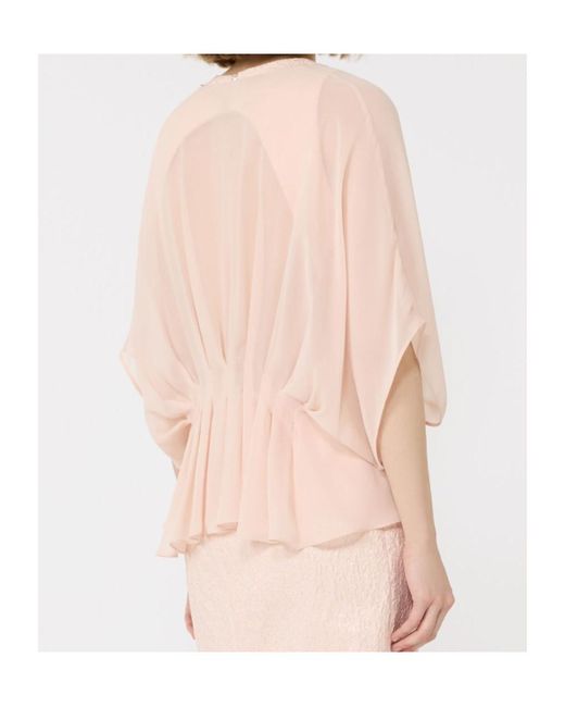 Max Mara Natural Buttoned Pleated Blouse