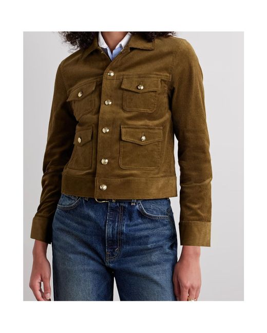 Nili Lotan Green Lizeth Corduroy Casual Jacket