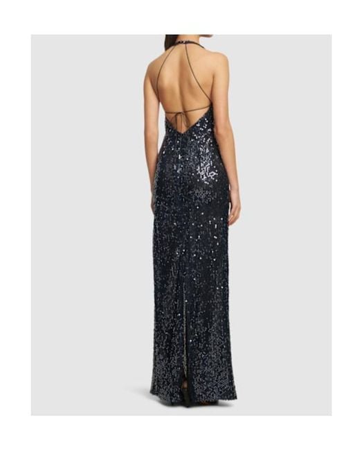 16Arlington Black Eima Sequined Open Back Gown
