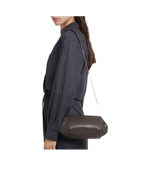 Brunello Cucinelli Brown Shoulder Pouch With Chain Strap