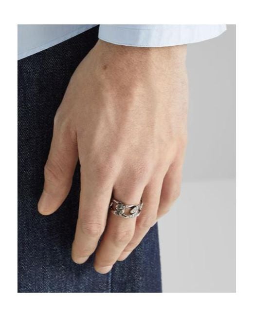 Fendi White Ff Ring for men
