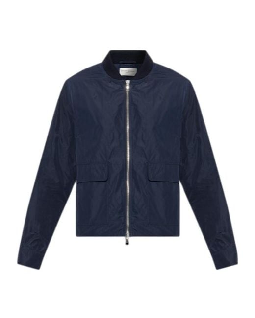 Officine Generale Blue Officine Générale Zip-Front Bomber Jacket for men