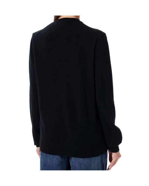 COMME DES GARÇONS PLAY Blue Comme Des Garçons Play Heart Patch Crewneck Cardigan for men
