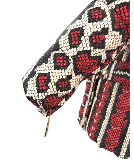 Just Cavalli Red Jacquard Pattern Coat