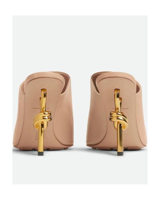 Bottega Veneta Natural Logo High-Heeled Sandals