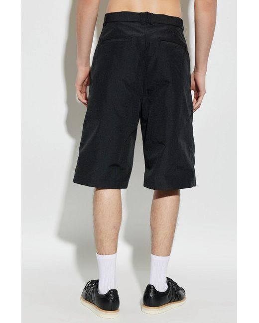 Willy Chavarria Black Pleated Bermuda Shorts for men
