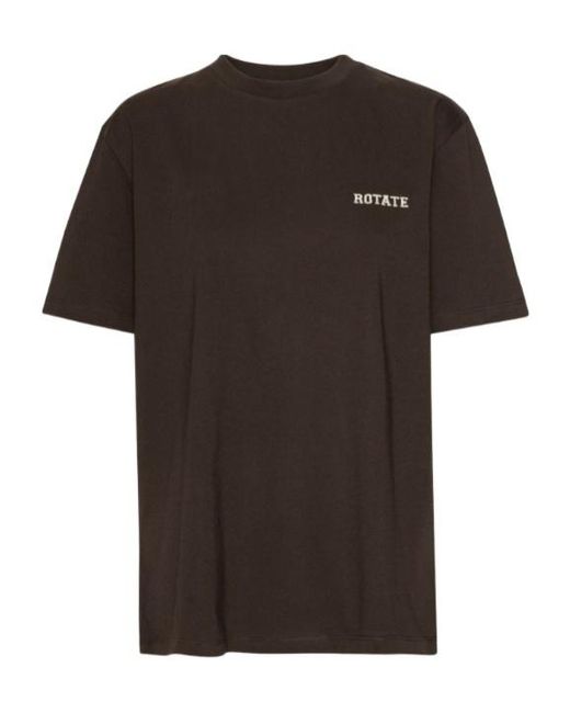 ROTATE BIRGER CHRISTENSEN Black Logo Cotton T-Shirt