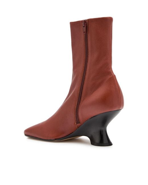 Dries Van Noten Brown Leather Ankle Boots
