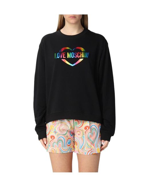 Moschino Black Logo-Print Cotton Blend Sweatshirt