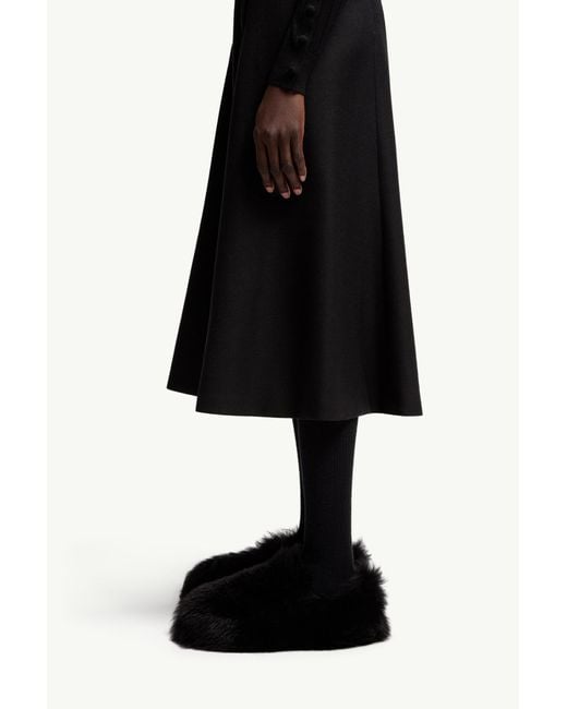 Moncler Black Mouliné Midi Skirt