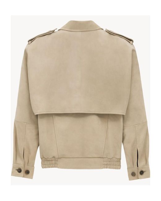 Saint Laurent Natural Button Detailed Bomber Jacket