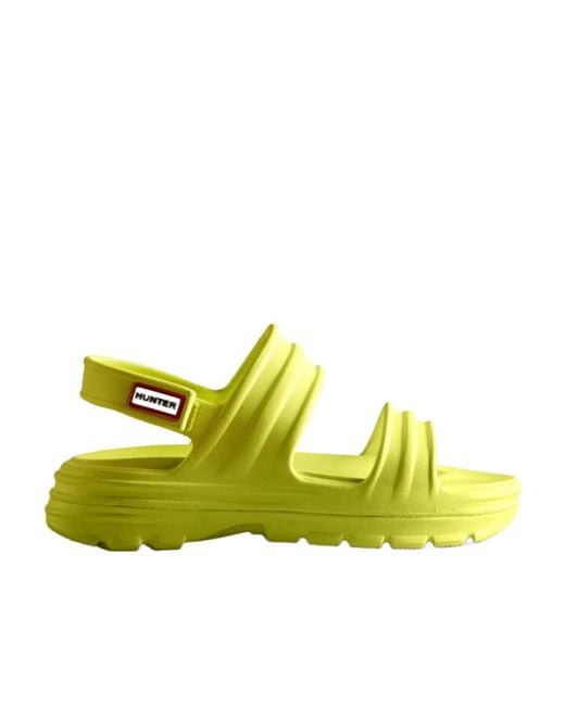 Hunter Yellow Logo Sandals