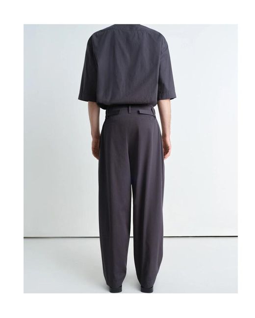 Lemaire Blue Pleated Wide Leg Chino Pants for men