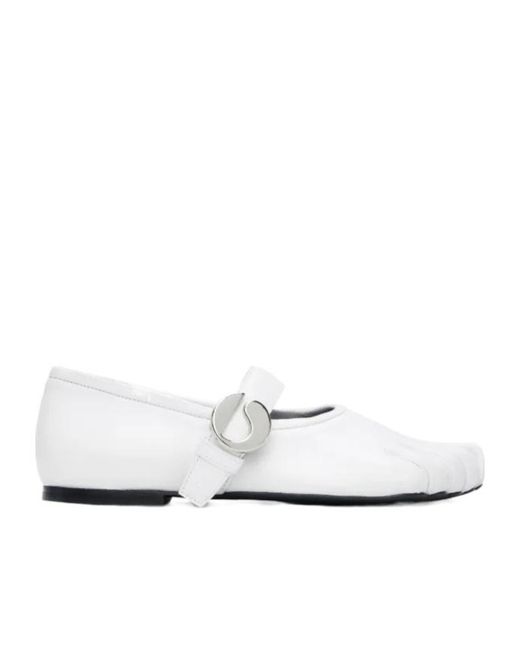 Coperni White Five-Toe Ballerina Belt Flats