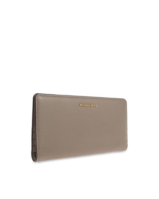 MICHAEL Michael Kors Gray Bryant Large Pebbled Snap-Front Wallet