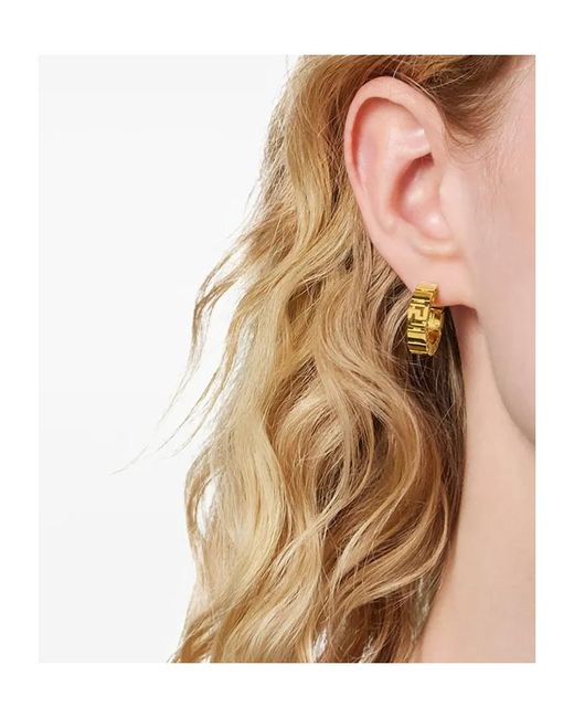 Versace Metallic Greca Hoop Earrings