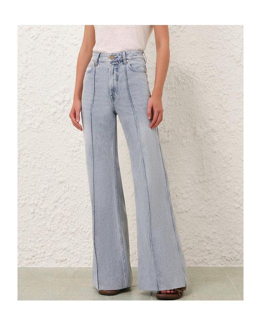 Zimmermann Blue Denim Wide Leg Jeans