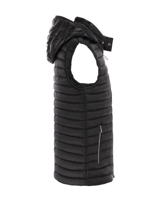 Moose Knuckles Black Logo-Patch Padded Gilet for men