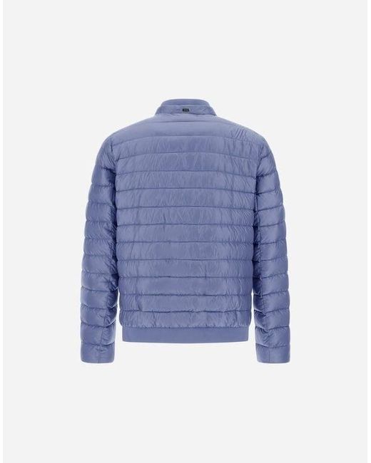 Herno Blue Quilted Zip-Front Jacket for men