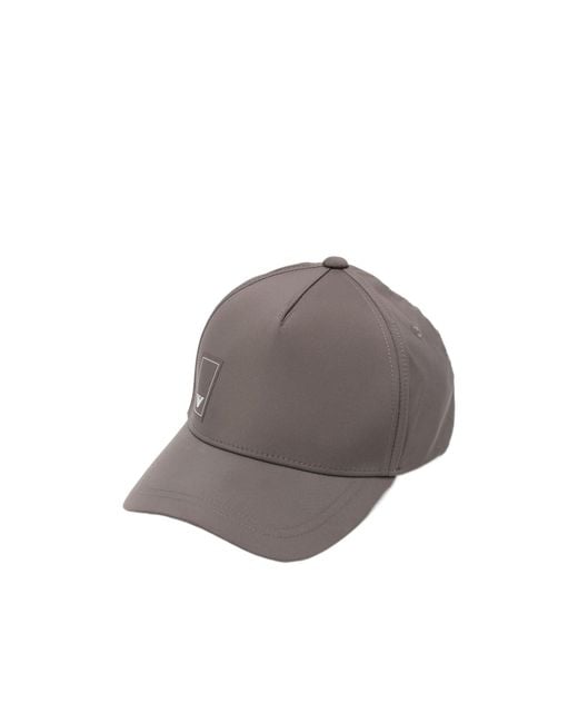 Emporio Armani Gray Logo Patch Baseball Cap for men