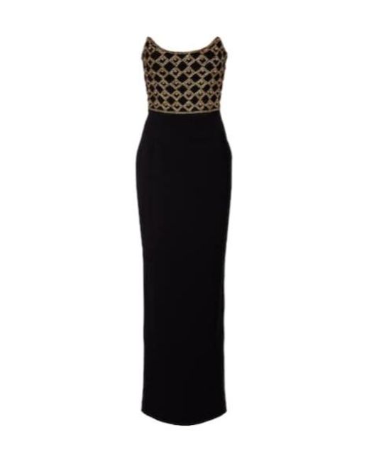 Rebecca Vallance Black Vesper Embellished Corset Gown