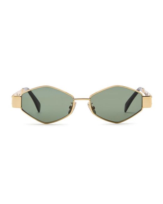 Céline Green Hexagonal-Frame Sunglasses