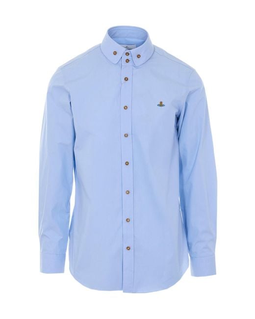 Vivienne Westwood White Orb-Embroidered Organic-Cotton Shirt for men