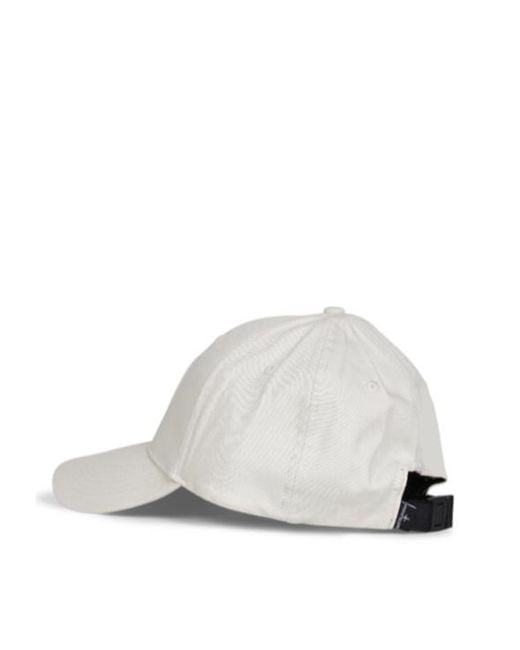 Stone Island White Compass Logo Baseball Hat for men