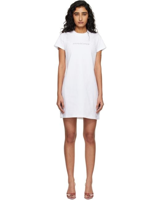 Casablanca White Short-Sleeved Crewneck Dress