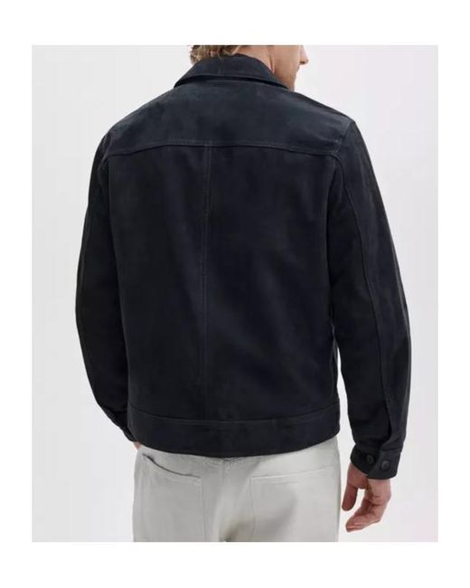 Rag & Bone Black Suede Trucker Jacket for men
