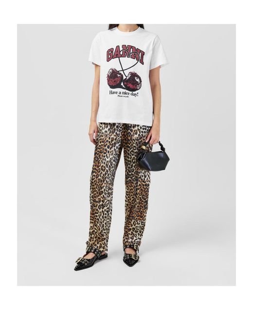 Ganni Multicolor Satin Pants