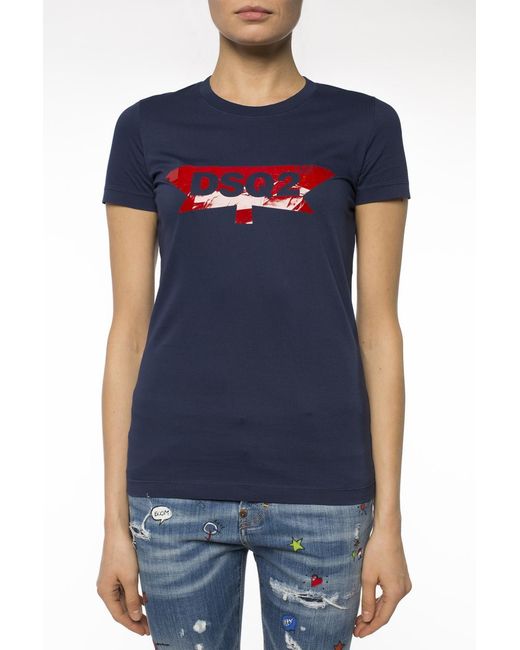 DSquared² Blue Logo Details T-Shirt