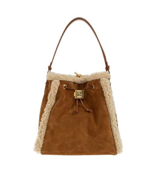 Balmain Brown Drawstring Backpack