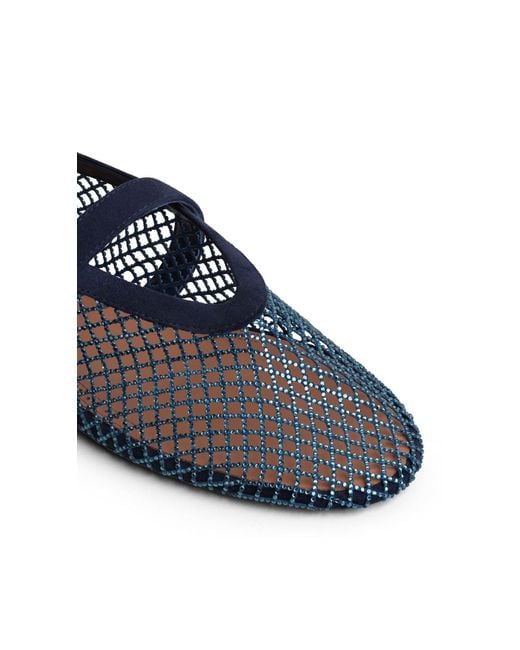 Alaïa Blue Fishnet Ballet Flats