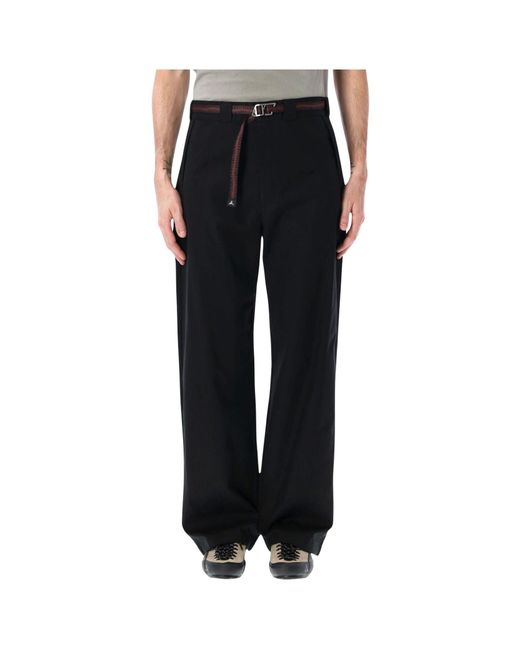 Roa Black Centipede Belted Wide-Leg Pants for men