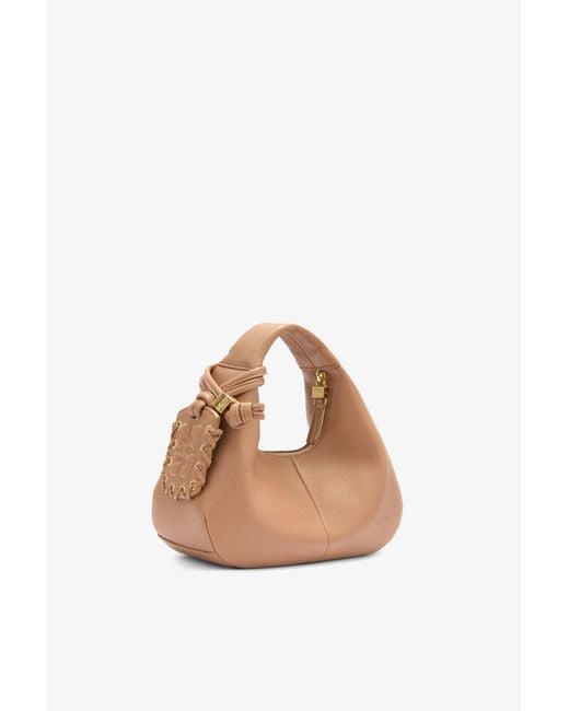 Ganni Natural Mini Hobo Bag